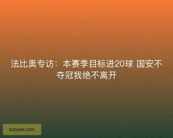 法比奥专访：本赛季目标进20球 国安不夺冠我绝不离开